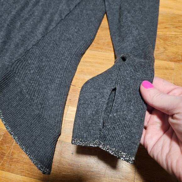 Athleta Oversize Sweater Womens Medium Dark Gray Cozy Cotton Cashmere Blend - Picture 10 of 12